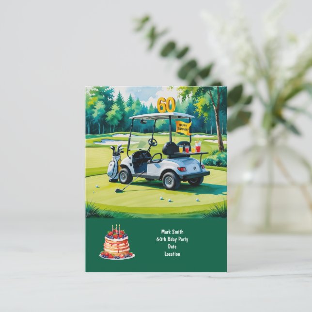 Convite para Festa de Golfe Salve a Data 60º Anive (Em pé/Frente)