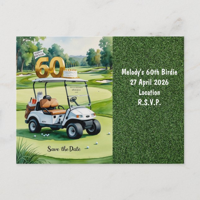 Convite para Festa de Golfe Salve a Data 60º Anive (Frente)