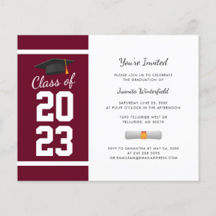 Convite para Festa de Graduação Burgundy 2024