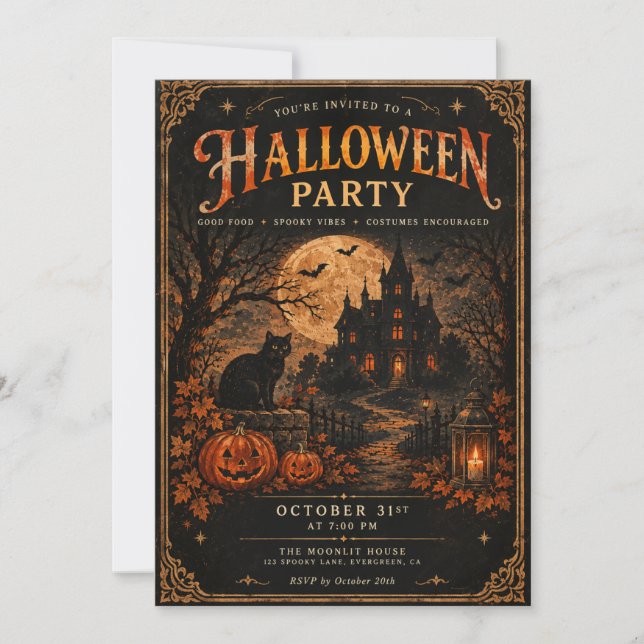 Convite para Festa de Halloween  (Frente)