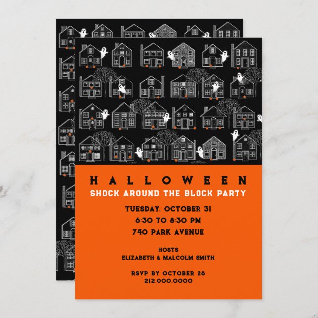 Convite para Festa de Halloween (Frente/Verso)