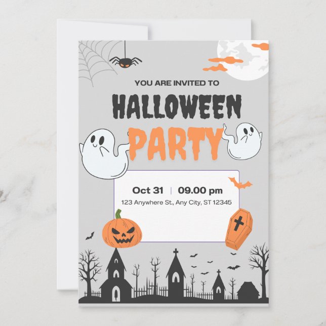 Convite para Festa de Halloween (Frente)