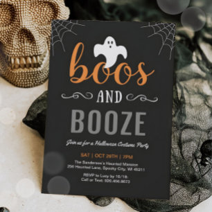 Convite para Festa de Halloween Adulto Boos and Bo