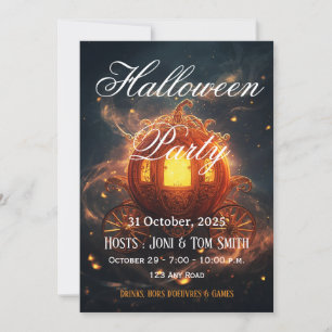 Convite para Festa de Halloween   Cartão de Abóbor