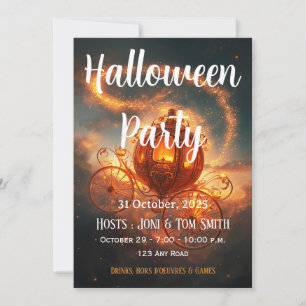 Convite para Festa de Halloween   Cartão de Abóbor