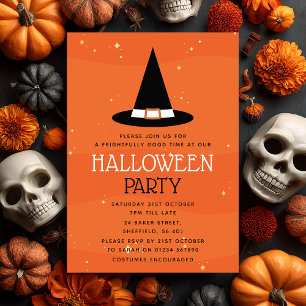 Convite para festa de Halloween - Chapéu de Bruxa