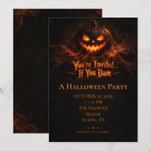 Convite para Festa de Halloween com Brilho Assusta