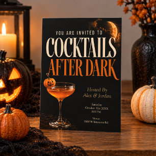 Convite para Festa de Halloween com Coquetéis Afte