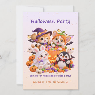Convite para Festa de Halloween com Fantasia de An