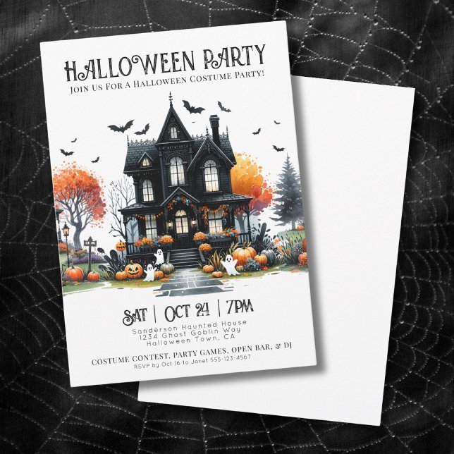 Convite para Festa de Halloween com Fantasias Assu (Spooky Costume Halloween Party Invitation)