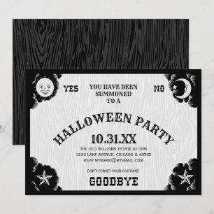 Convite para Festa de Halloween com Tábua Espírita