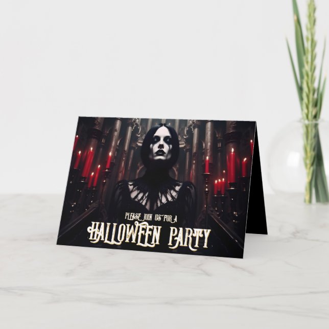 Convite para Festa de Halloween – Convite Sombrio  (Frente)