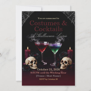 Convite para Festa de Halloween Costumes & Cocktai
