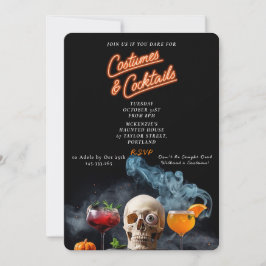 Convite para Festa de Halloween Costumes & Cocktai