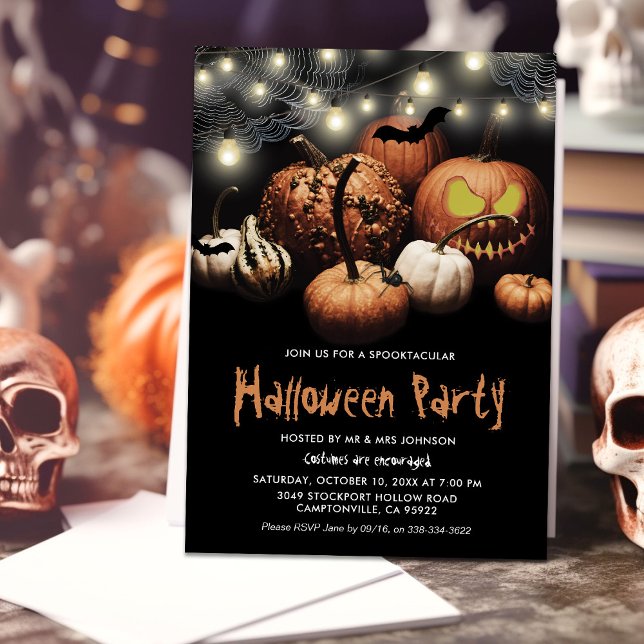 Convite para Festa de Halloween da Abóbora Assusta (Criador carregado)