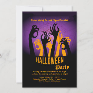 Convite para Festa de Halloween das Mãos que se Es