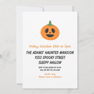 Convite para Festa de Halloween de Adultos Laranja