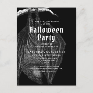 Convite para Festa de Halloween de Bats Góticos