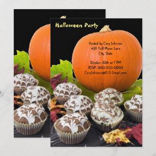 Convite para Festa de Halloween de Bombaim e Cupca