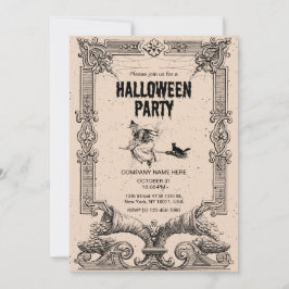 Convite para Festa de Halloween de Brown Vintage