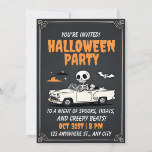 Convite para Festa de Halloween de Carro Zombie