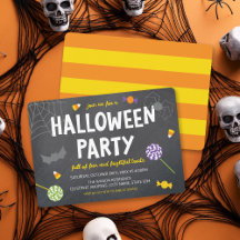 Convite para Festa de Halloween de Chalkboard Cand