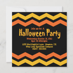 Convite para Festa de Halloween de Chevron