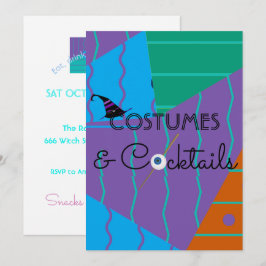 Convite para Festa de Halloween de Fantasias e Coq