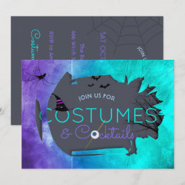 Convite para Festa de Halloween de Fantasias e Coq