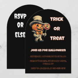 Convite para Festa de Halloween de Jack o lantern