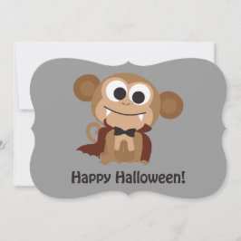 Convite para Festa de Halloween de Macaco Vampiro
