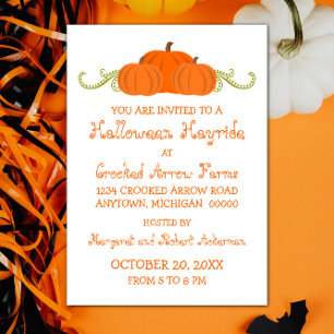 Convite para Festa de Halloween de Pumpkin Swirls