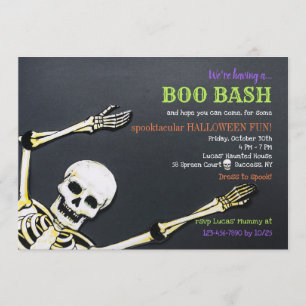 Convite para Festa de Halloween de Skeleton