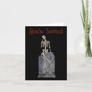 Convite para Festa de Halloween de Tombstone Skele