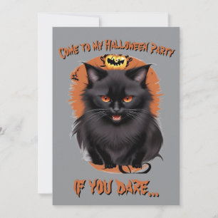 Convite para Festa de Halloween do Gato Preto Malv