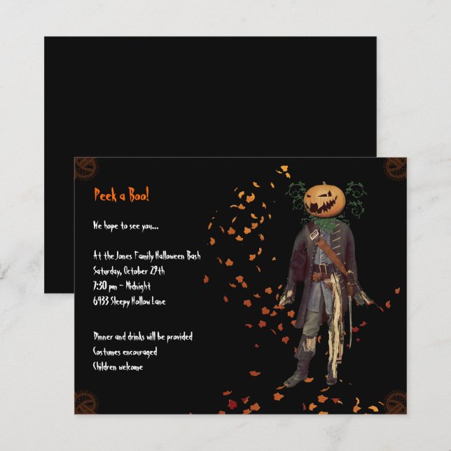 Convite para Festa de Halloween do Jack (Frente/Verso)