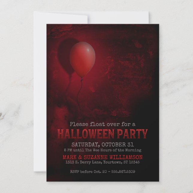 Convite para Festa de Halloween do Red Balloon Sca (Frente)