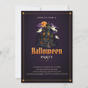 Convite para Festa de Halloween em Casa Assombrada