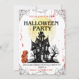Convite para Festa de Halloween em Casa Assombrada