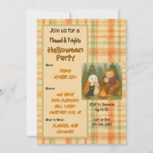 Convite para Festa de Halloween Flannel & Fright