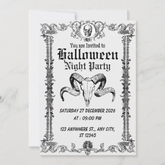 Convite para Festa de Halloween Gothmas Dark