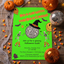 Convite para Festa de Halloween Groovy Retro Disco