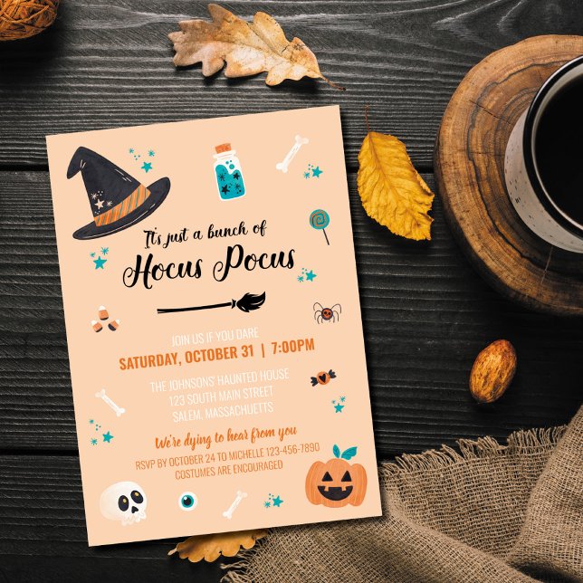 Convite para Festa de Halloween Hocus Pocus (Criador carregado)