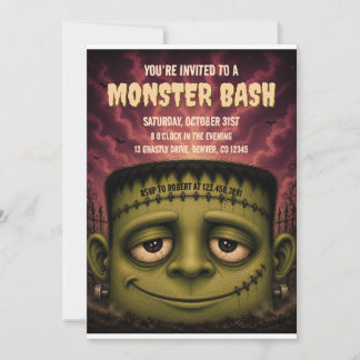 Convite para Festa de Halloween Monster Bash