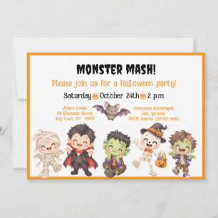 Convite para Festa de Halloween Monster Mash