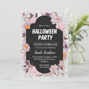 Convite para Festa de Halloween na Web Floral