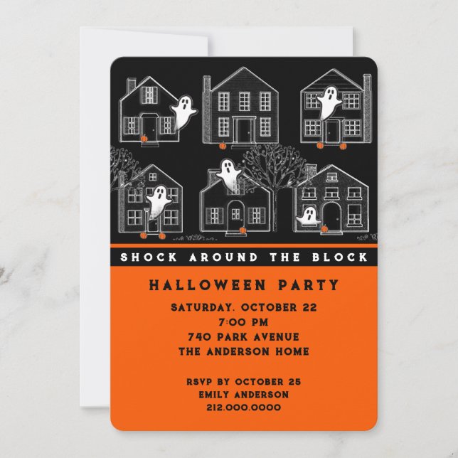 Convite para Festa de Halloween no Bairro (Frente)