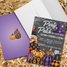 Convite para Festa de Halloween no Campo de Abóbor