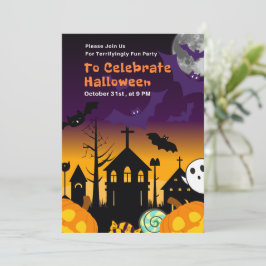 Convite para Festa de Halloween ou Hal Divertido e
