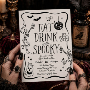 Convite para Festa de Halloween para Comer, Beber